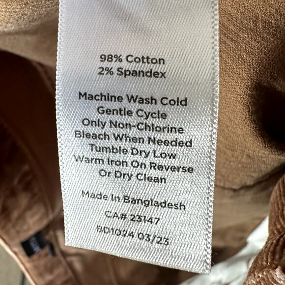 Talbots Sz 14P Brown Fine Wale Corduroy Cords Pants Stretch Classic Autumn Fall - Picture 6 of 6